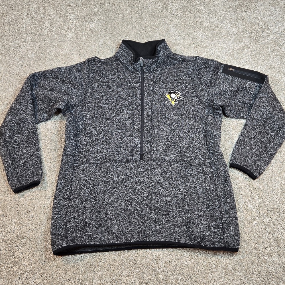 Pittsburgh Penguins 1/2 Zip Pullover Hockey Jacket size XL Antigua NHL Womans